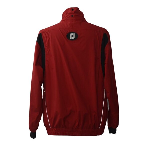 FootJoy DryJoys Waterproof Jacket Mens L  Red Black Polyester Golf Rain Shell - Picture 2 of 6